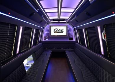 Gilbert 18 Passenger Limo Bus Interior