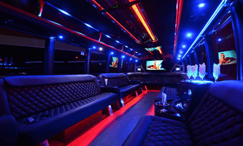 Peoria 30 Passenger Party Bus Black Interior
