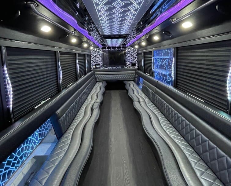 Gilbert 30 Passenger Party Bus White Interior