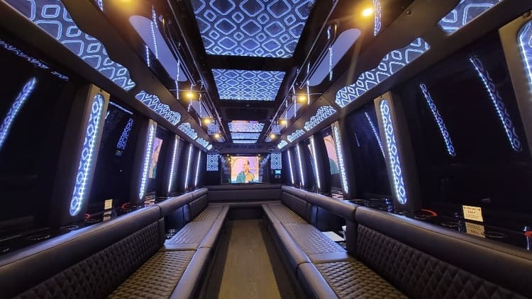 Gilbert 40 Passenger Limo Bus Interior
